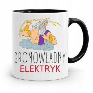 Kubek Czarny Dla Elektryka Gromowładny Elektryk