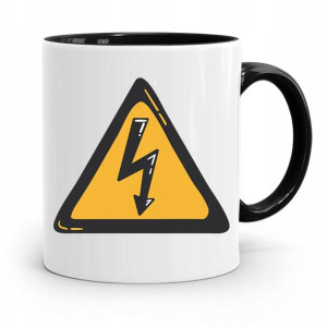 Kubek Czarny Dla Elektryka Wysokie Napięcie