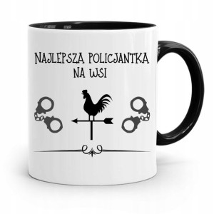 Kubek Czarny Dla Najlepszej Policjantki Na Wsi