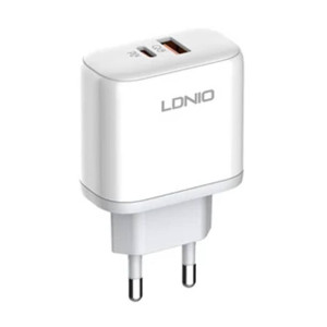 Ładowarka sieciowa LDNIO A2526C USB, USB-C 45W + Kabel USB-C - Lightning