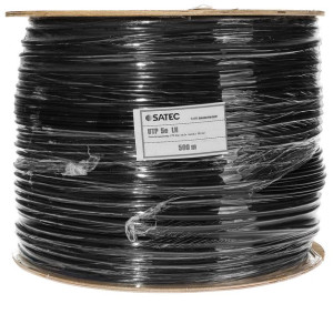 Kabel LAN z linką nośną U/UTP kat.5e UV ŻEL