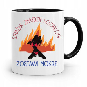 Kubek Czarny Dla Strażaka Znajdzie Rozpalone