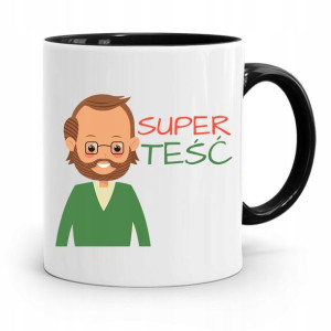 Kubek Czarny Dla Teścia Taty Super Teść Prezent