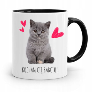 Kubek Czarny Dzień Babci Kocham Cię Babciu Prezent