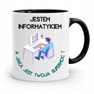 Kubek Czarny Informatyka Programisty Supermoc