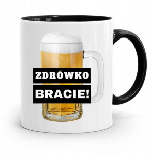 Kubek Czarny Prezent Dla Brata Zdrówko Bracie!