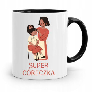 Kubek Czarny Prezent Dla Córki Super Córka
