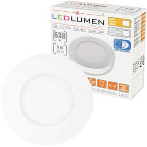 Panel LED Natynkowy 9W=50W 638lm Plafon Lampa Sufitowa IP44 Ciepła LEDLUMEN