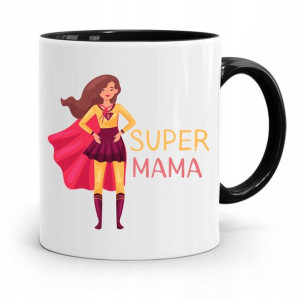 Kubek Czarny Prezent Dla Super Mamy Matki Mamusi