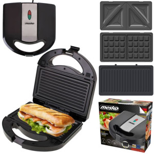 Opiekacz Toster Gofrownica Panini 3w1 1000w Mesko Ms3045