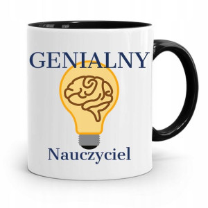 Kubek Czarny Prezent Dzień Nauczyciela Genialny