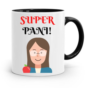 Kubek Czarny Prezent Dzień Nauczyciela Super Pani
