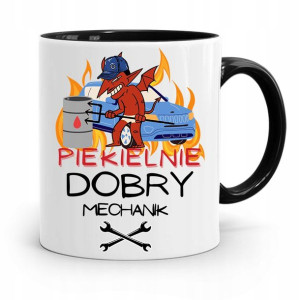 Kubek Czarny Prezent Mechanika Piekielnie Dobry