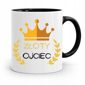 Kubek Czarny Prezent Na Dzień Ojca Złoty Ojciec