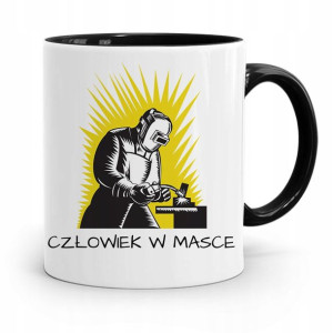 Kubek Czarny Prezent Spawacza Człowiek W Masce