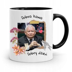 Kubek Czarny Śmieszny Pis Jarosław Kaczyński
