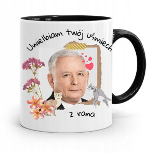Kubek Czarny Śmieszny Pis Jarosław Kaczyński