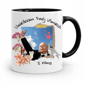 Kubek Czarny Śmieszny Pis Jarosław Kaczyński