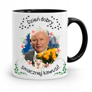 Kubek Czarny Śmieszny Pis Jarosław Kaczyński