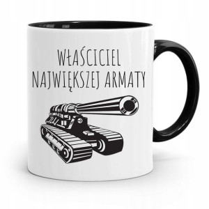 Kubek Czarny Śmieszny Zabawny Właściciel Armaty