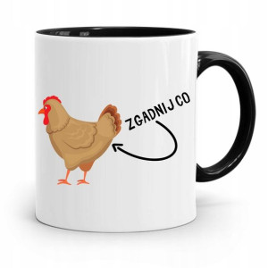 Kubek Czarny Śmieszny Zabawny Zgadnij Co Jajco!