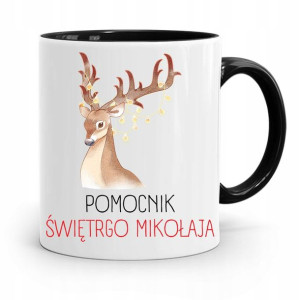 Kubek Czarny Świąteczny Pod Choinkę Na Mikołaja