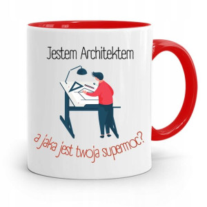 Kubek Czerwony Architekta Jestem Architektem