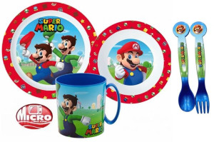 SUPER MARIO Zestaw Do Jedzenia Dla Dziecka 5 Elementów