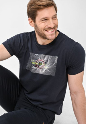 Męski T-shirt Koszulka Z Kolorowym Nadrukiem Volcano T-cyber L