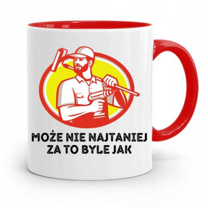 Kubek Czerwony Budowlańca Majstra Fachowca Prezent