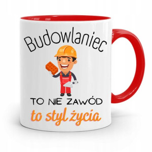 Kubek Czerwony Budowlańca Majstra Fachowca Prezent