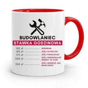 Kubek Czerwony Budowlańca Majstra Fachowca Prezent