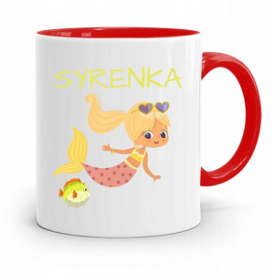 Kubek Czerwony Dla Dzieci Córki Mała Syrenka +imię