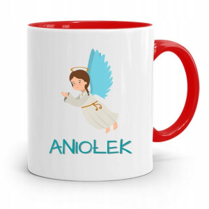 Kubek Czerwony Dla Dzieci Mały Aniołek +imię