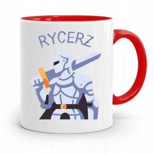 Kubek Czerwony Dla Dzieci Syna Mały Rycerz+imię