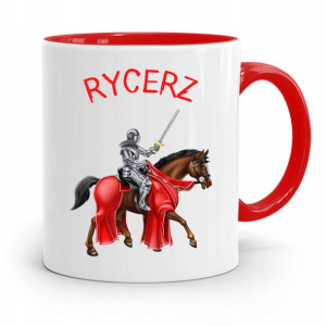 Kubek Czerwony Dla Dzieci Syna Mały Rycerz+imię