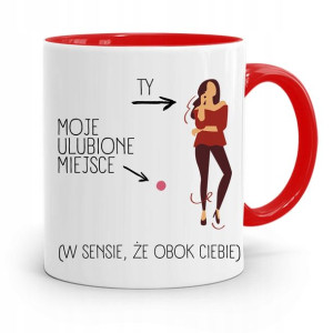 Kubek Czerwony Dla Dziewczyny Obok Ciebie