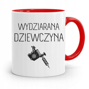 Kubek Czerwony Dla Dziewczyny Wydziarana