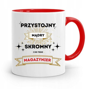 Kubek Czerwony Dla Magazyniera Przystojny Mądry