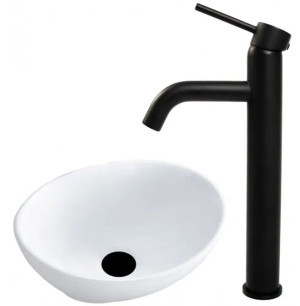 Umywalka Nablatowa Sofia Mini Rea + Bateria Lungo Black