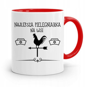 Kubek Czerwony Dla Pielęgniarki Najlepsza Na Wsi