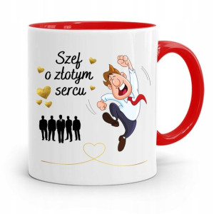 Kubek Czerwony Dla Szefa O Złotym Sercu Prezent