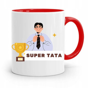 Kubek Czerwony Dla Taty Ojca Super Tata Prezent