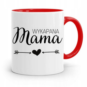 Kubek Czerwony Dzień Dziecka Wykapana Mama Prezent