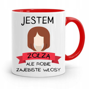 Kubek Czerwony Fryzjerki Robię Zajebiste Włosy
