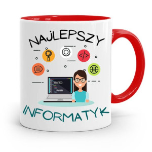 Kubek Czerwony Informatyka Programisty Prezent