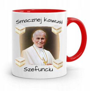 Kubek Czerwony Jan Paweł Ii Papaj Smacznej Kawusi