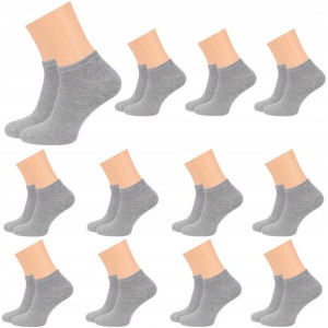 12x Skarpetki Stopki Bawełna Damskie Szare 39-41