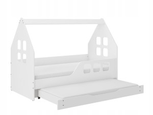 Łóżko dziecięce PODWÓJNE - Domek 160x80 - wysuwane
