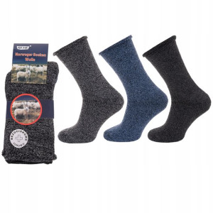 3x Skarpety Bezuciskowe Wełniane Ciepłe 39-43